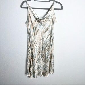 Surf Gypsy Dress Women Small Satin Tie Dye Cowl Draped Neck Tank B14